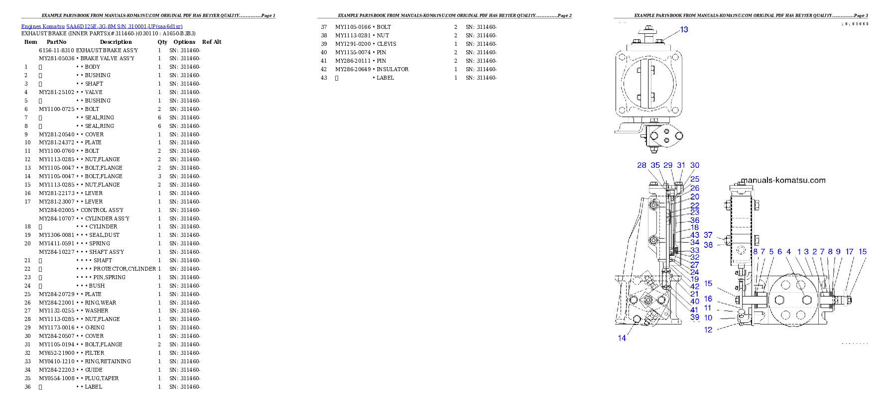 Protected: SAA6D125E-3G-8M S/N 310001-UP Partsbook