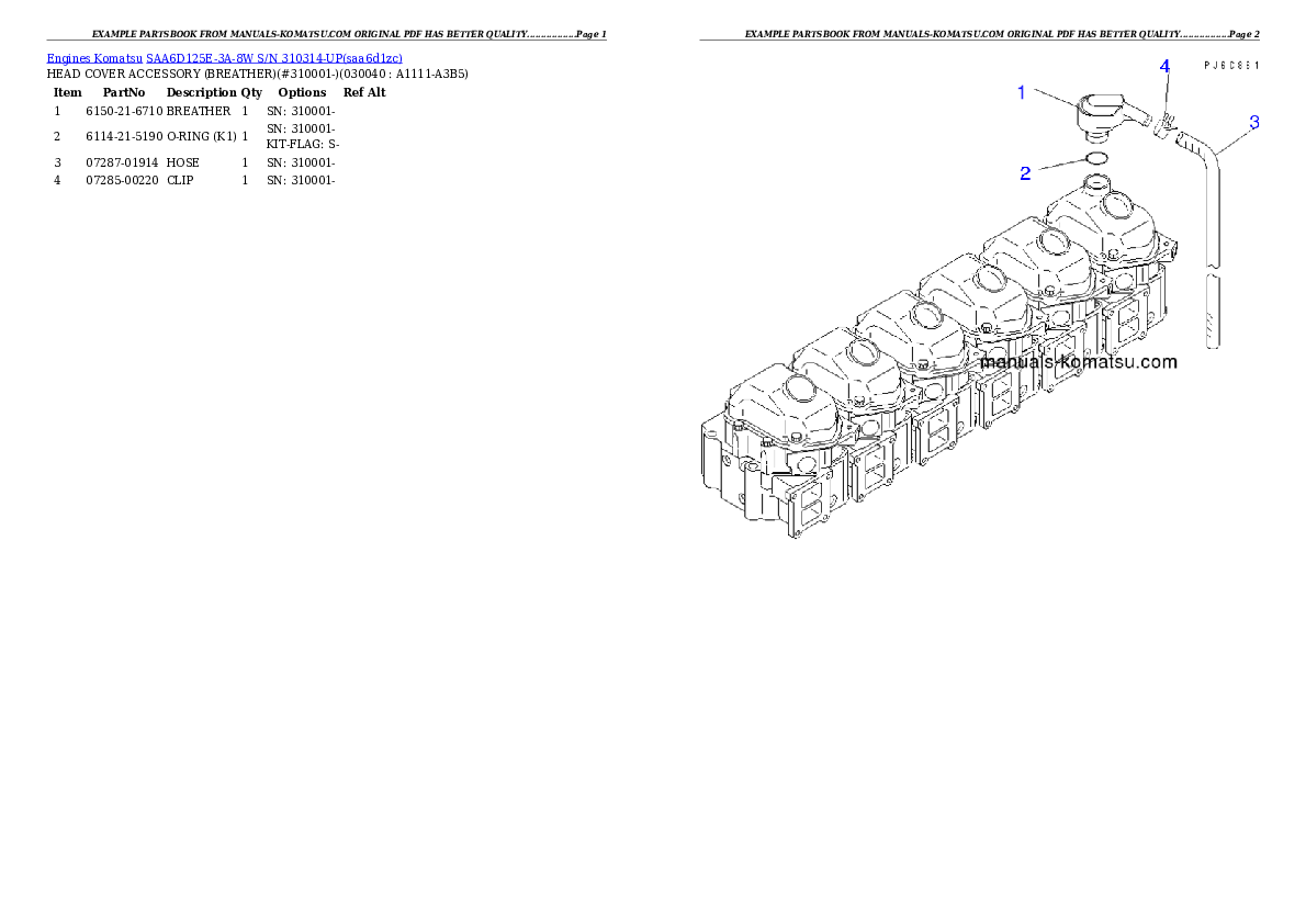 Protected: SAA6D125E-3A-8W S/N 310314-UP Partsbook