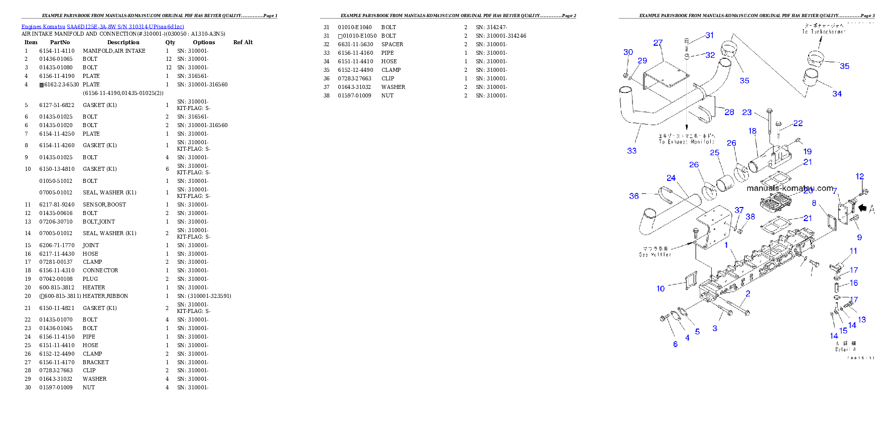 Protected: SAA6D125E-3A-8W S/N 310314-UP Partsbook