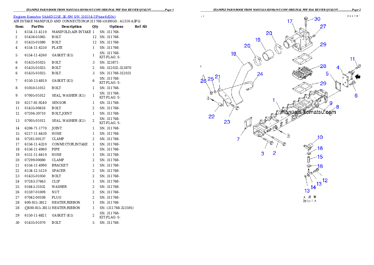 Protected: SAA6D125E-3K-8M S/N 310314-UP Partsbook