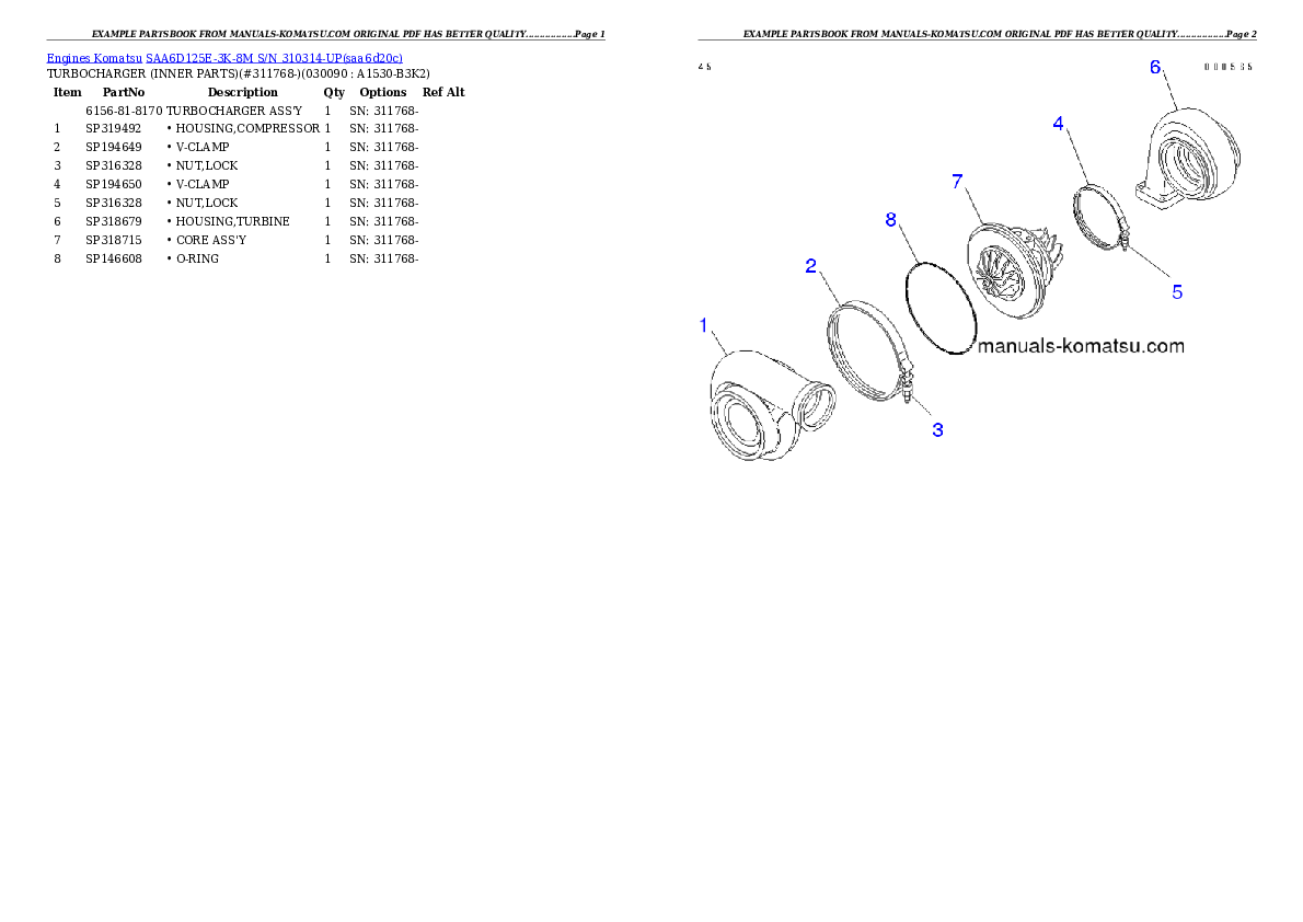 Protected: SAA6D125E-3K-8M S/N 310314-UP Partsbook