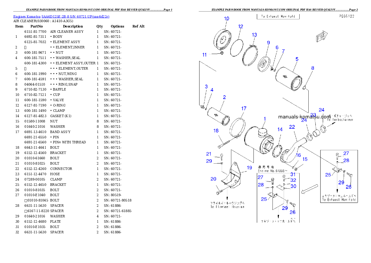 Protected: SAA6D125E-2B-8 S/N 60721-UP Partsbook