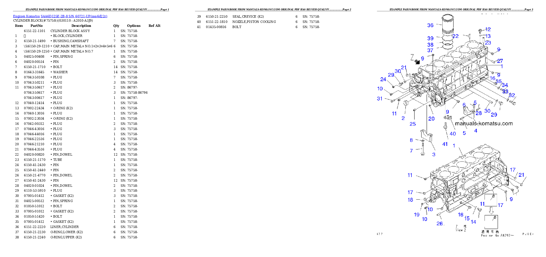 Protected: SAA6D125E-2B-8 S/N 60721-UP Partsbook