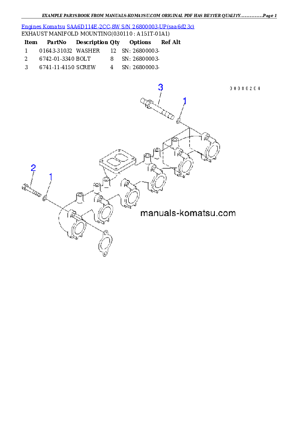 Protected: SAA6D114E-2CC-8W S/N 26800003-UP Partsbook
