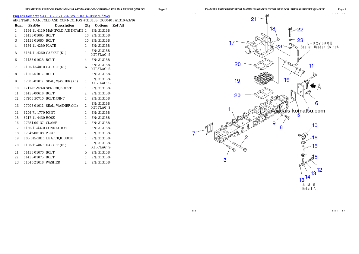 Protected: SAA6D125E-3L-8A S/N 310314-UP Partsbook