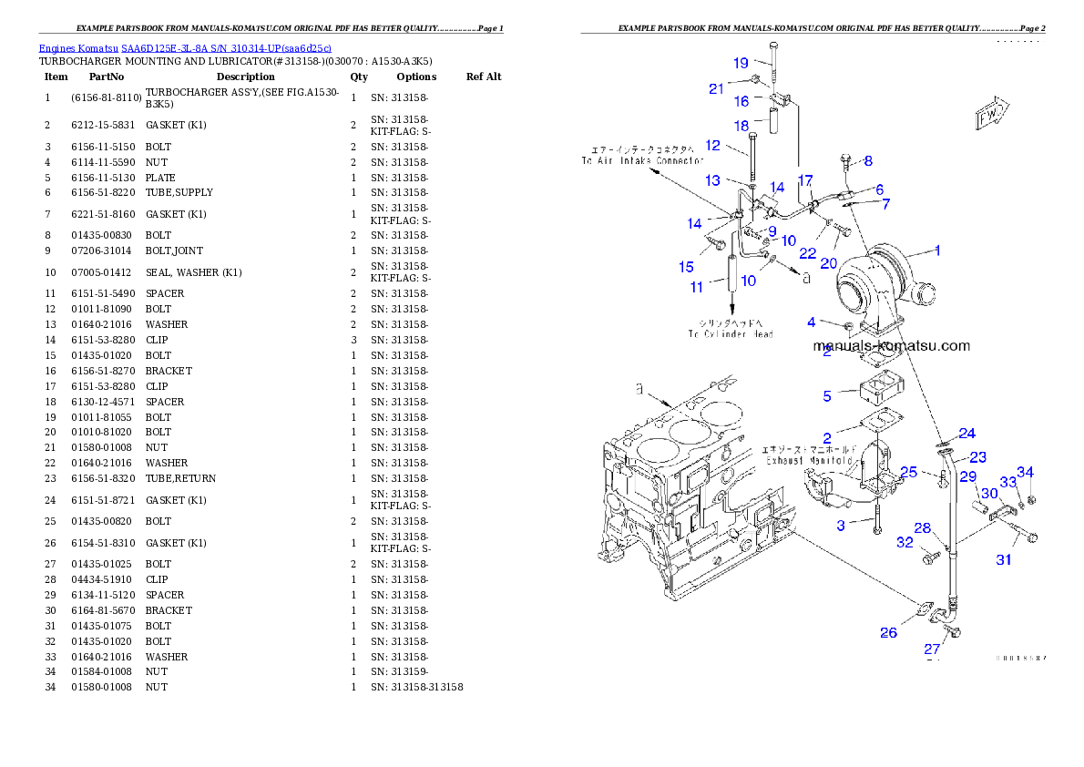Protected: SAA6D125E-3L-8A S/N 310314-UP Partsbook