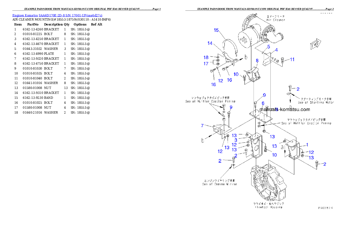 Protected: SAA6D170E-2D-8 S/N 17001-UP Partsbook