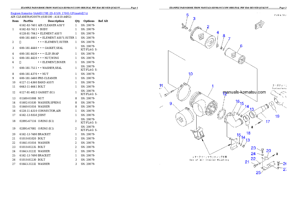 Protected: SAA6D170E-2D-8 S/N 17001-UP Partsbook