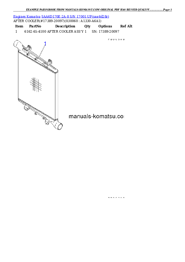 Protected: SAA6D170E-2A-8 S/N 17001-UP Partsbook