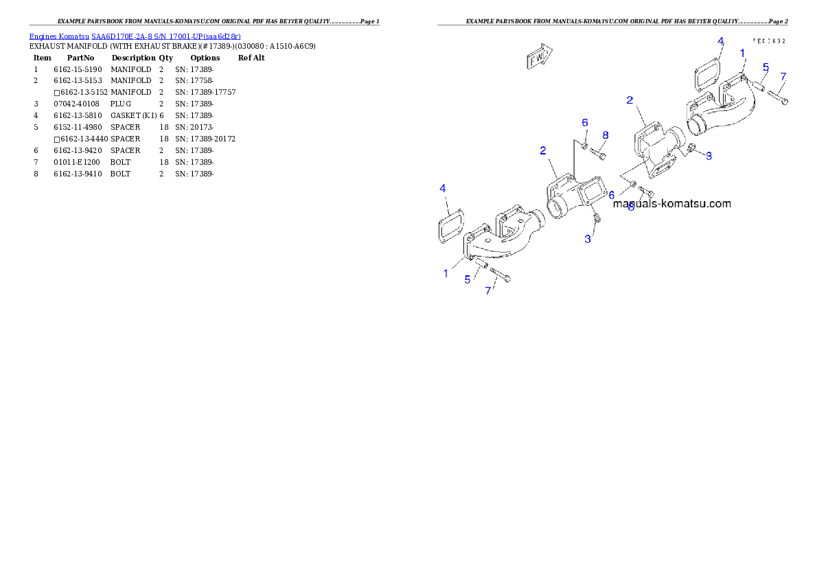 Protected: SAA6D170E-2A-8 S/N 17001-UP Partsbook