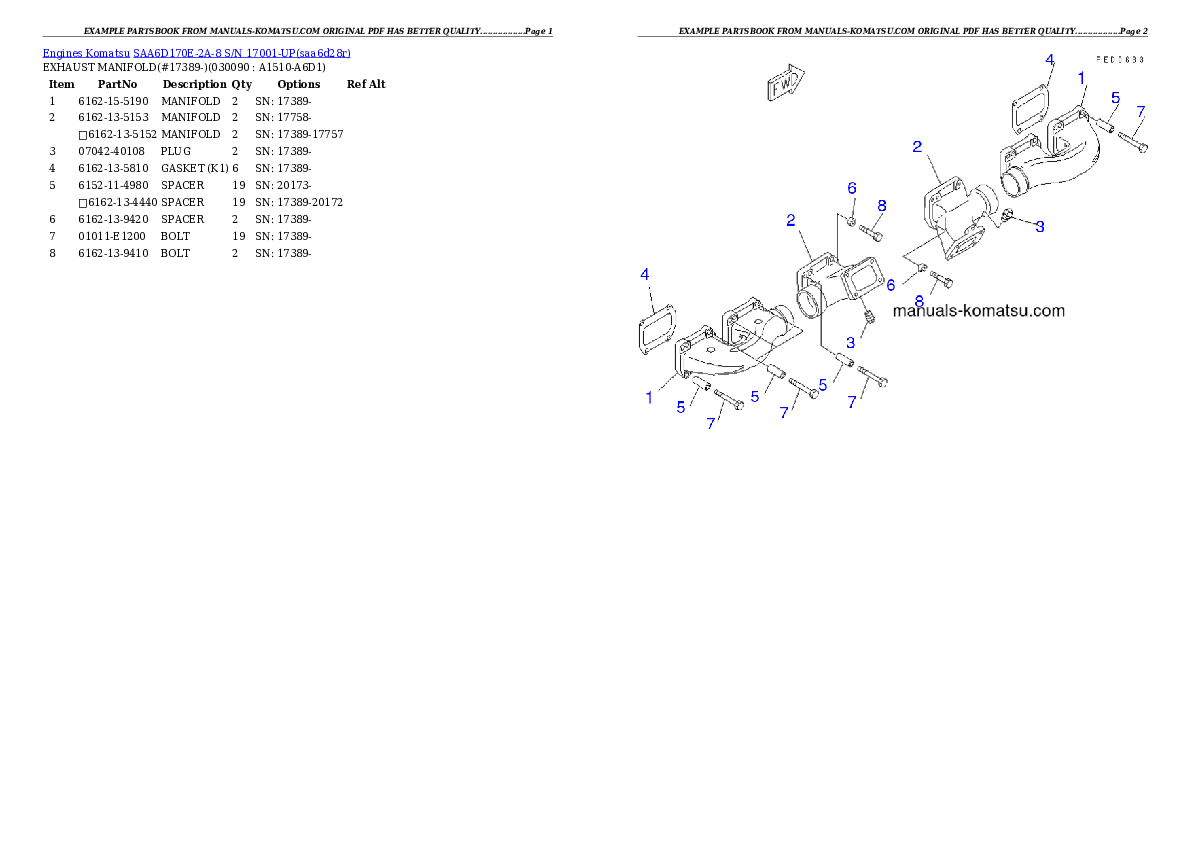 Protected: SAA6D170E-2A-8 S/N 17001-UP Partsbook