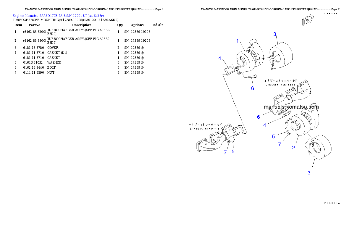 Protected: SAA6D170E-2A-8 S/N 17001-UP Partsbook