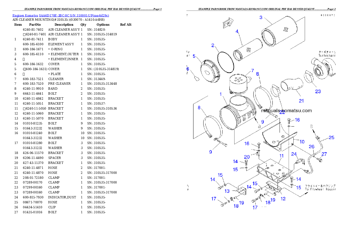 Protected: SAA6D170E-3BC-8C S/N 310001-UP Partsbook