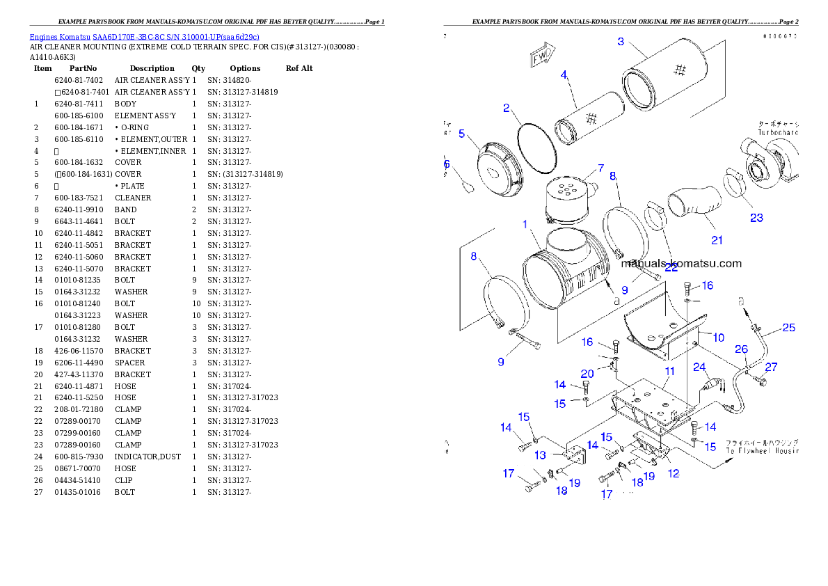 Protected: SAA6D170E-3BC-8C S/N 310001-UP Partsbook