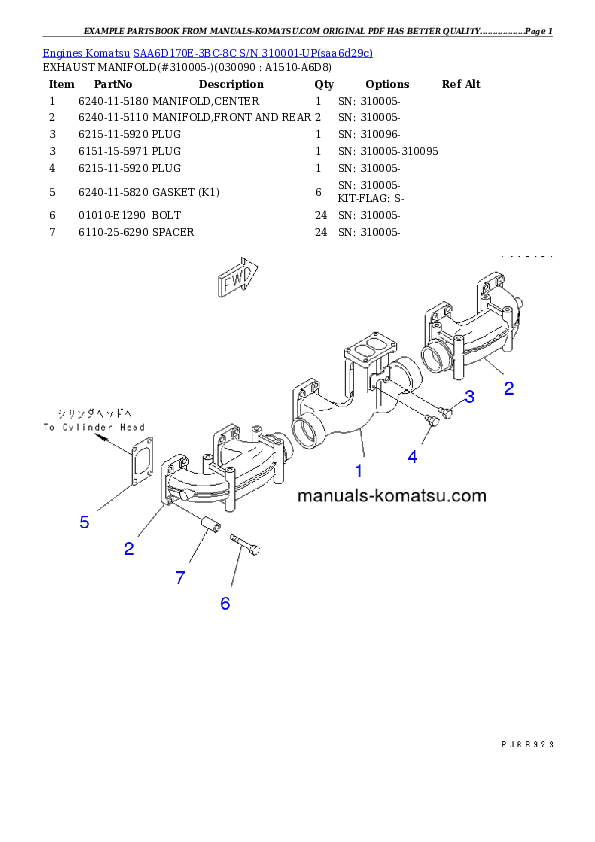 Protected: SAA6D170E-3BC-8C S/N 310001-UP Partsbook