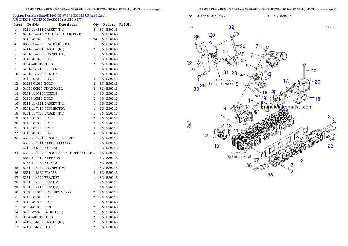 Protected: SAA6D140E-5F-W S/N 530043-UP Partsbook
