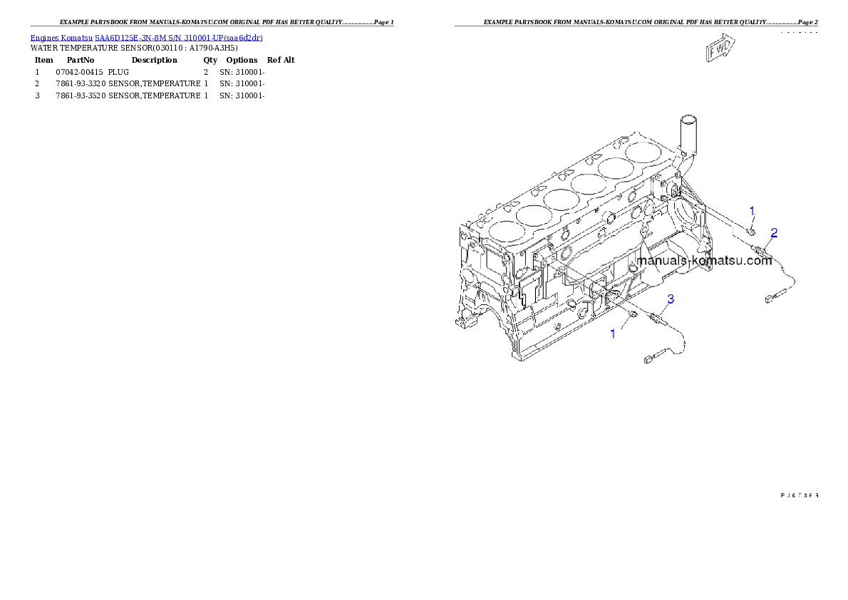 Protected: SAA6D125E-3N-8M S/N 310001-UP Partsbook