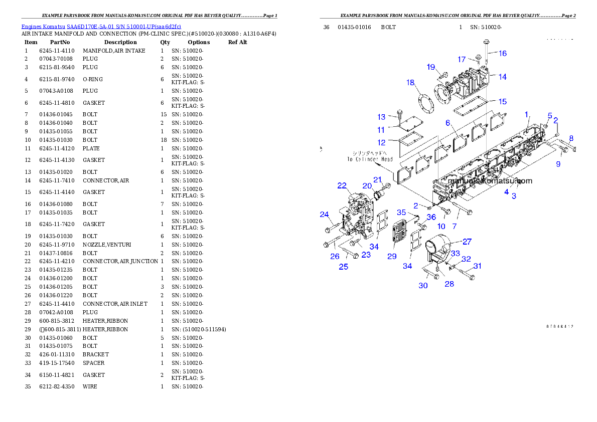 Protected: SAA6D170E-5A-01 S/N 510001-UP Partsbook
