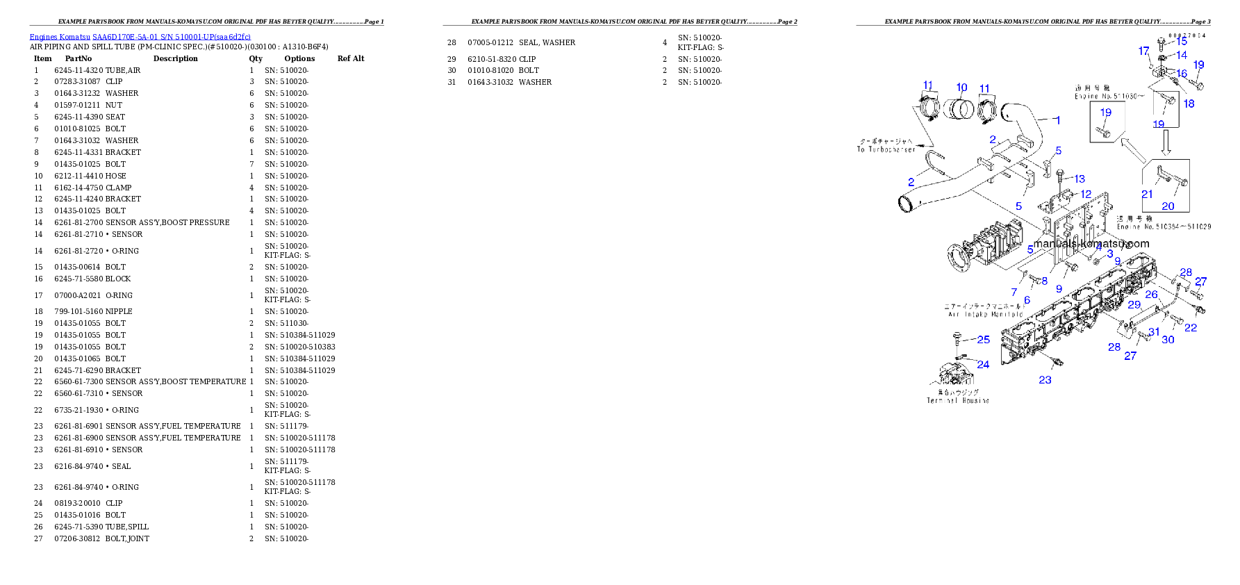 Protected: SAA6D170E-5A-01 S/N 510001-UP Partsbook