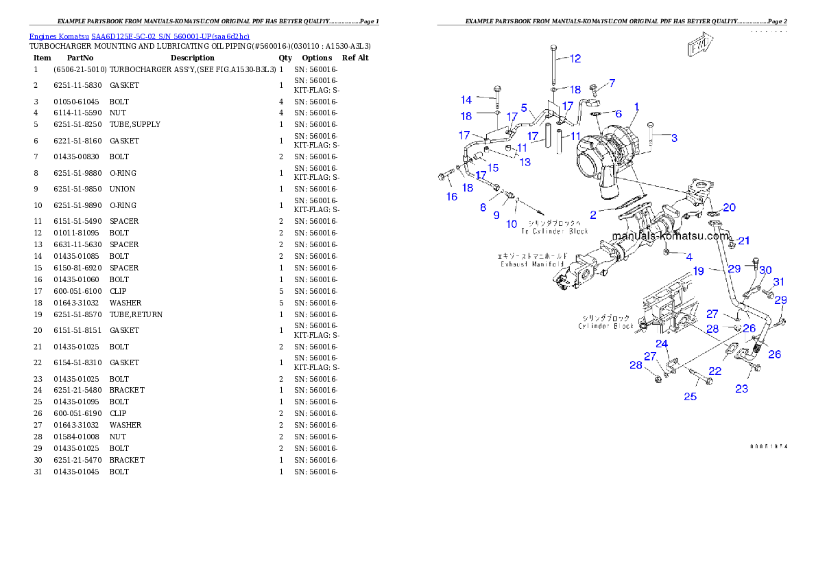 Protected: SAA6D125E-5C-02 S/N 560001-UP Partsbook
