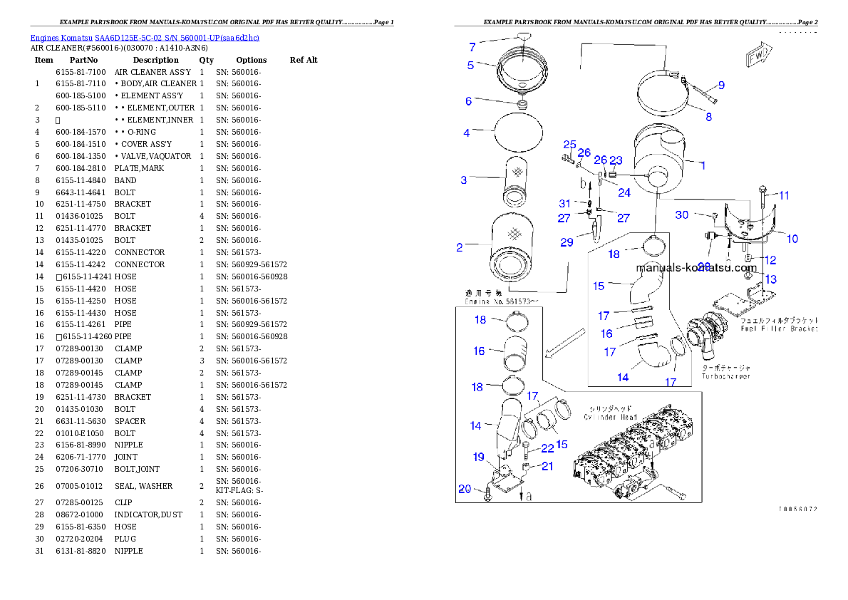 Protected: SAA6D125E-5C-02 S/N 560001-UP Partsbook