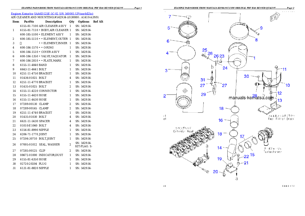 Protected: SAA6D125E-5C-02 S/N 560001-UP Partsbook