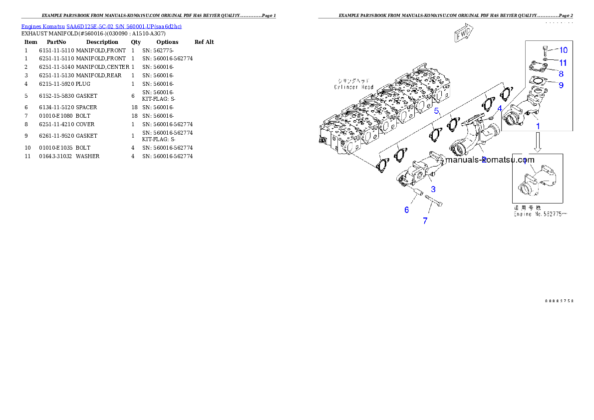 Protected: SAA6D125E-5C-02 S/N 560001-UP Partsbook