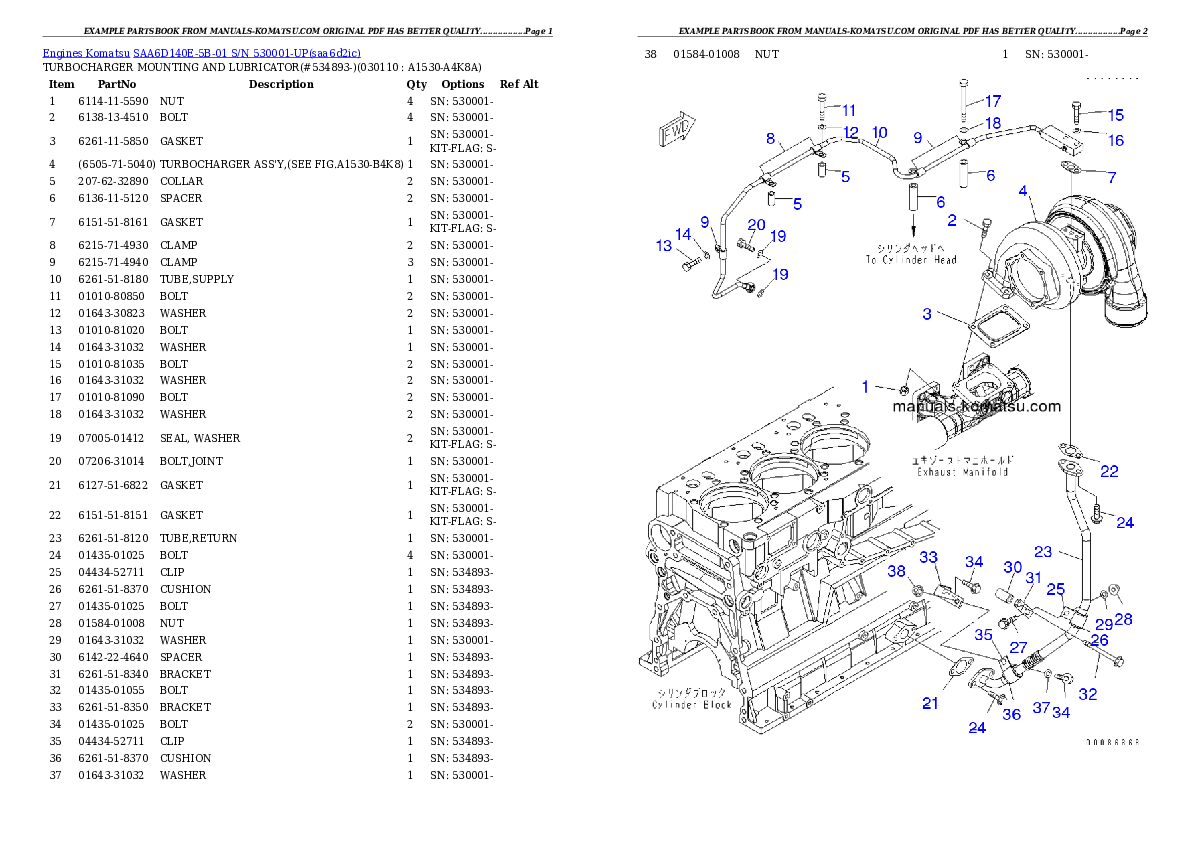 Protected: SAA6D140E-5B-01 S/N 530001-UP Partsbook