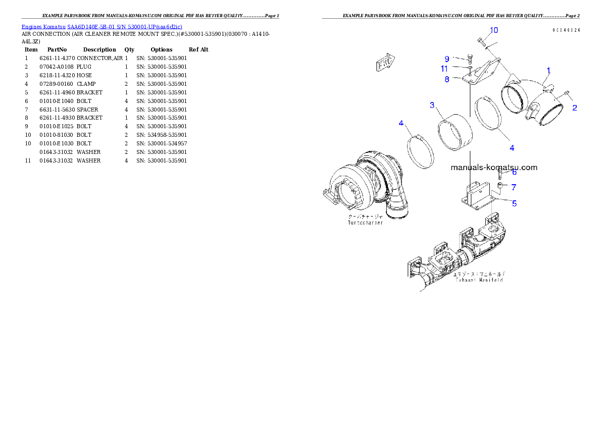 Protected: SAA6D140E-5B-01 S/N 530001-UP Partsbook