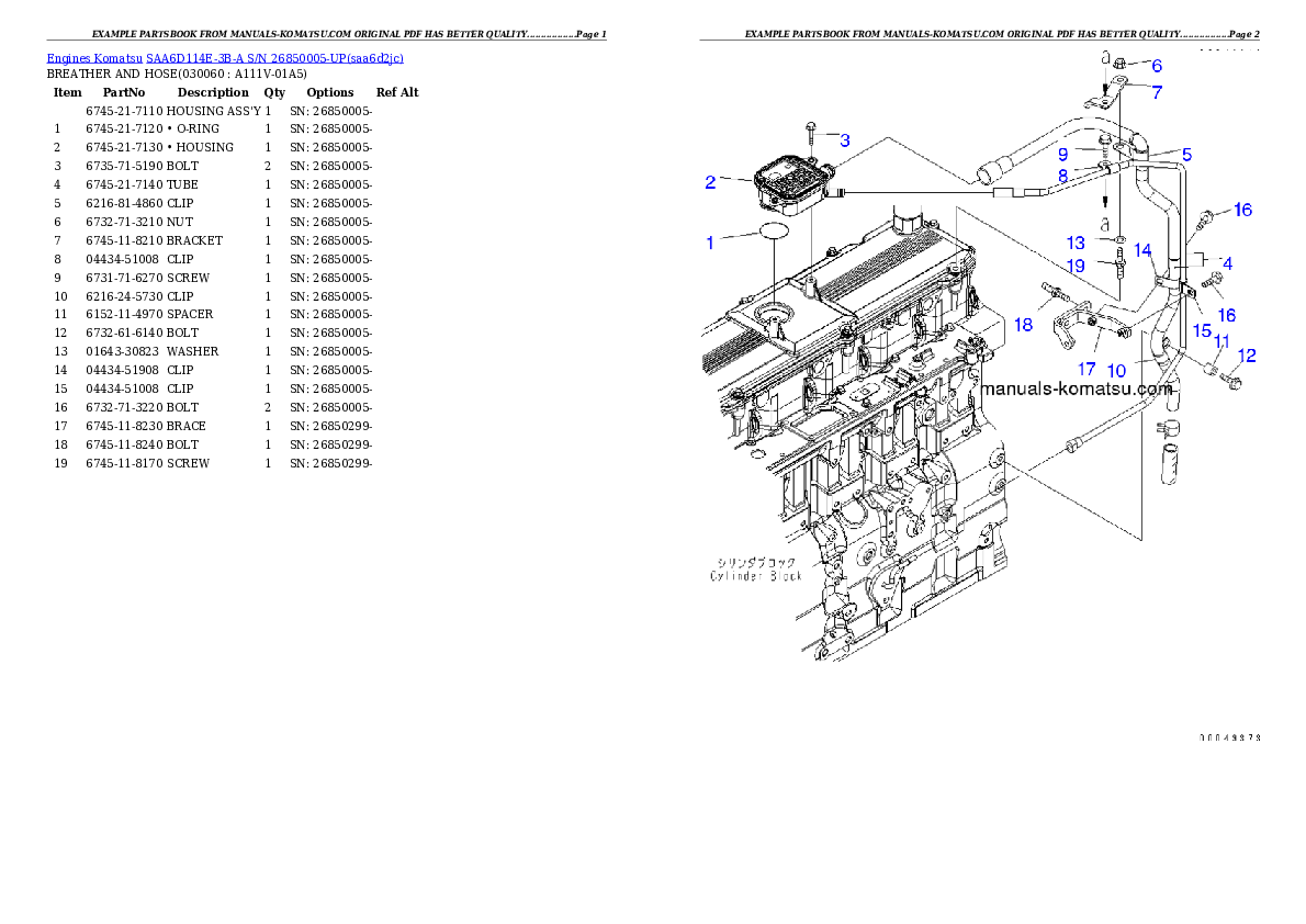 Protected: SAA6D114E-3B-A S/N 26850005-UP Partsbook