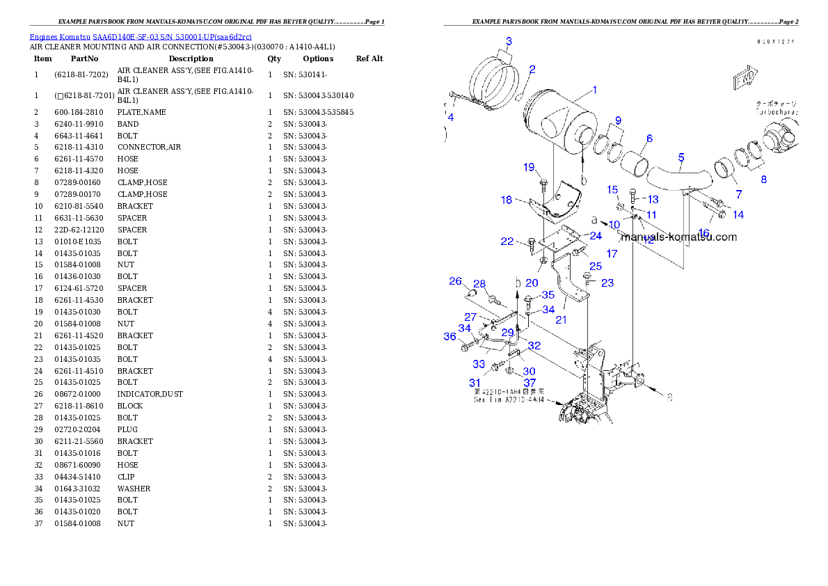 Protected: SAA6D140E-5F-03 S/N 530001-UP Partsbook