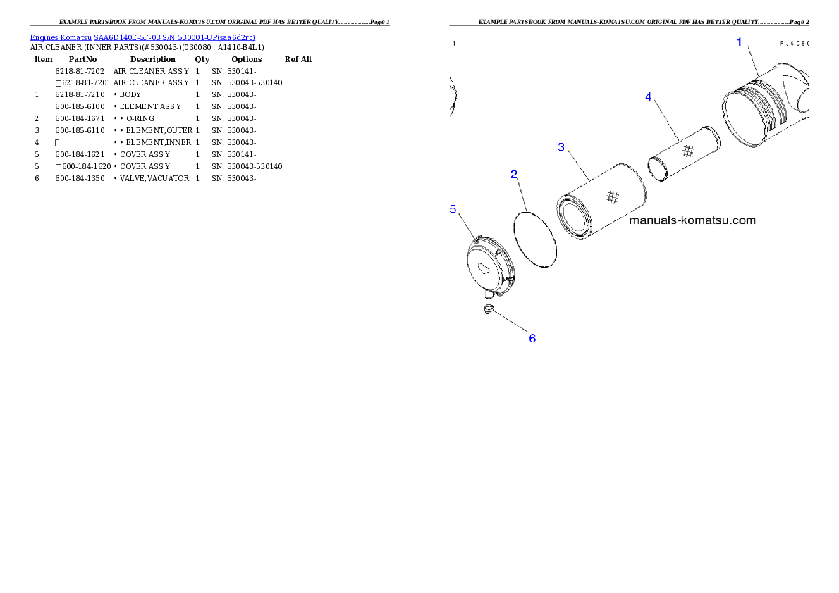 Protected: SAA6D140E-5F-03 S/N 530001-UP Partsbook
