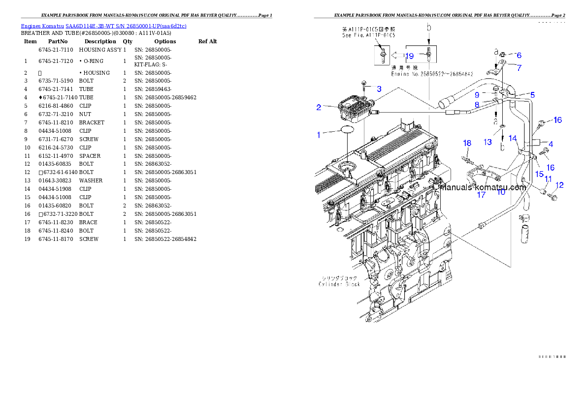 Protected: SAA6D114E-3B-WT S/N 26850001-UP Partsbook