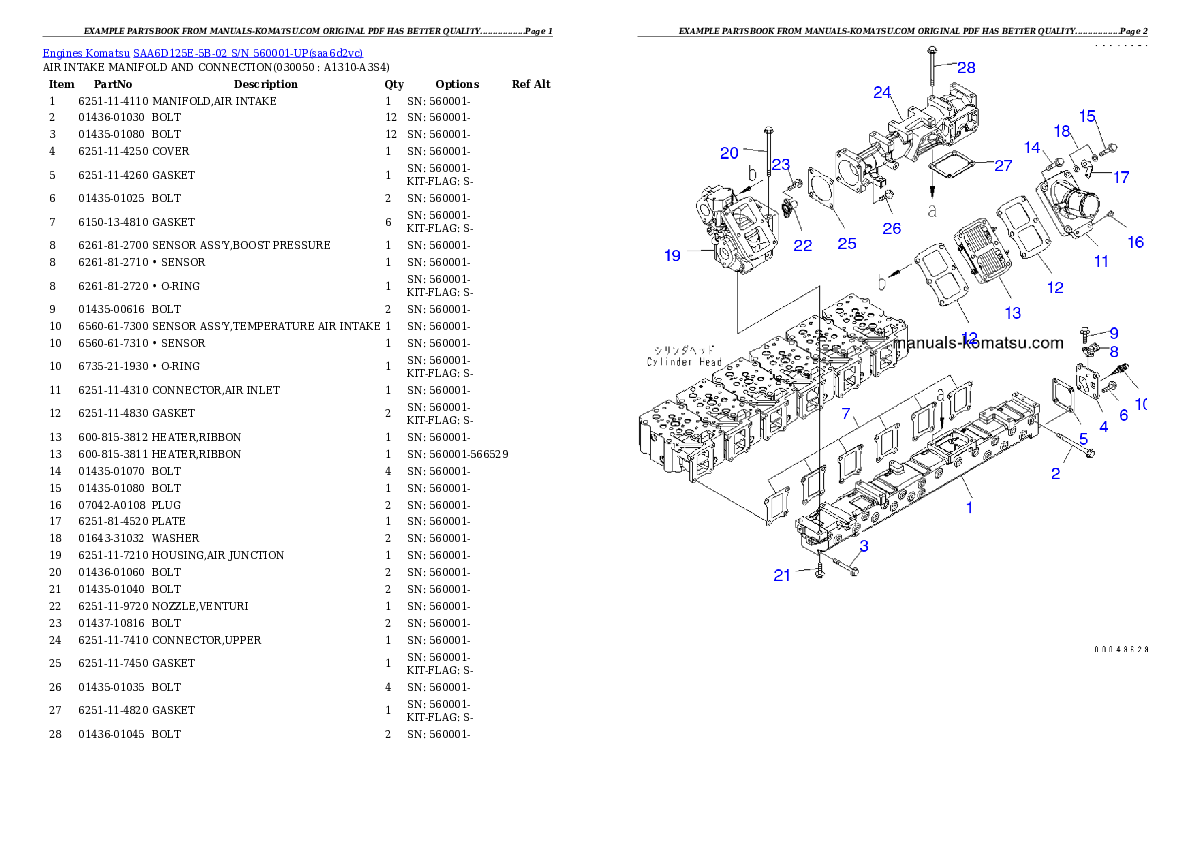 Protected: SAA6D125E-5B-02 S/N 560001-UP Partsbook