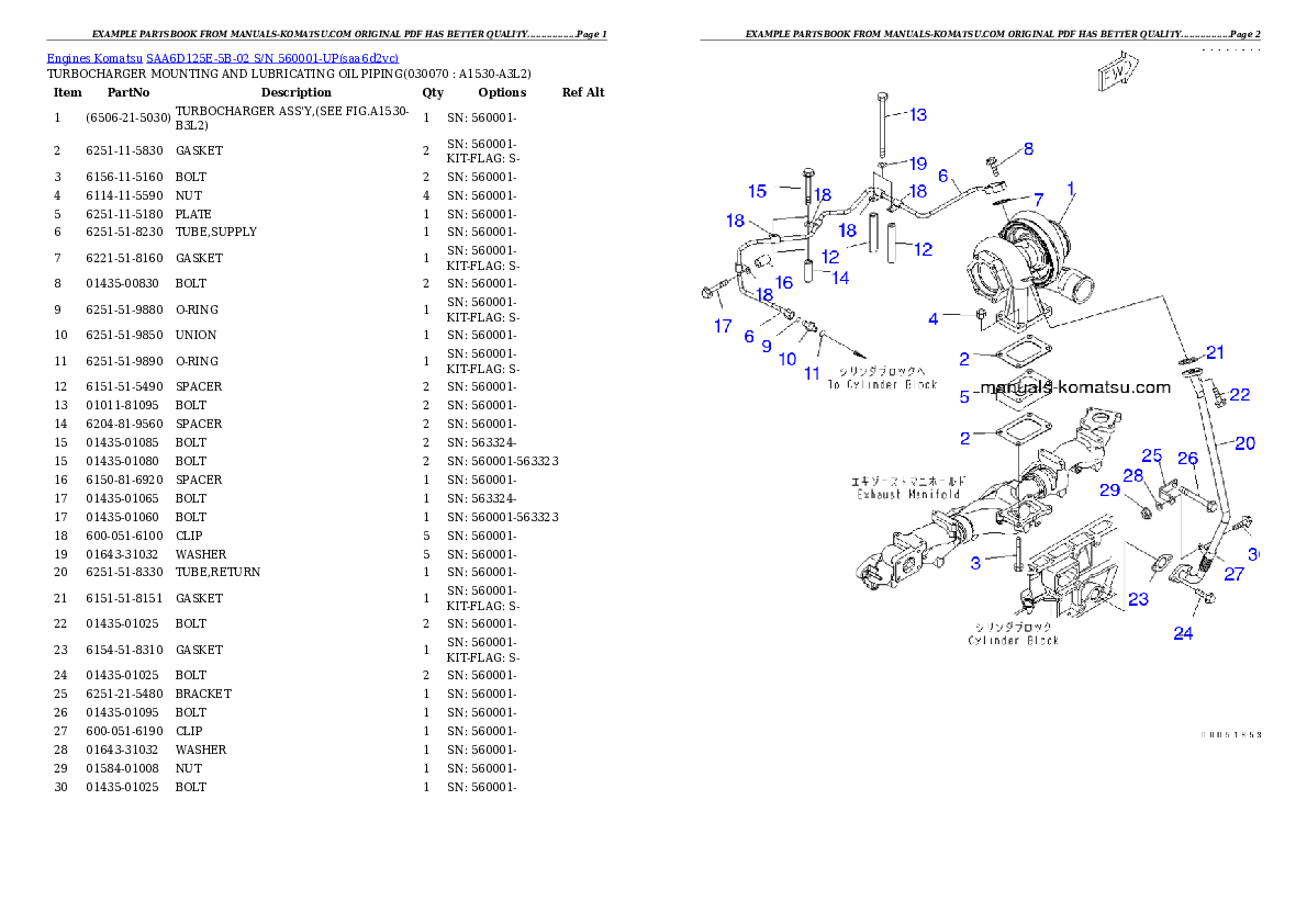 Protected: SAA6D125E-5B-02 S/N 560001-UP Partsbook