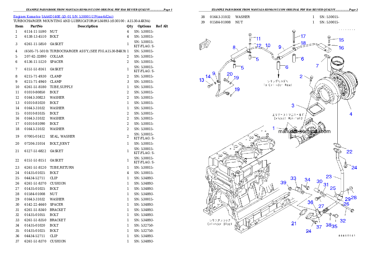 Protected: SAA6D140E-5D-01 S/N 530001-UP Partsbook