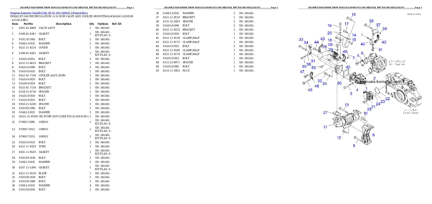 Protected: SAA6D125E-5E-01 S/N 560001-UP Partsbook