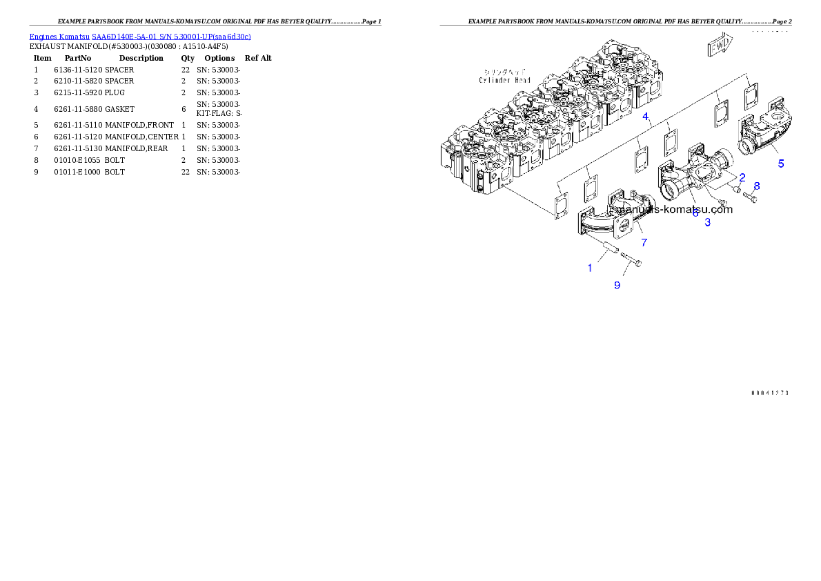 Protected: SAA6D140E-5A-01 S/N 530001-UP Partsbook