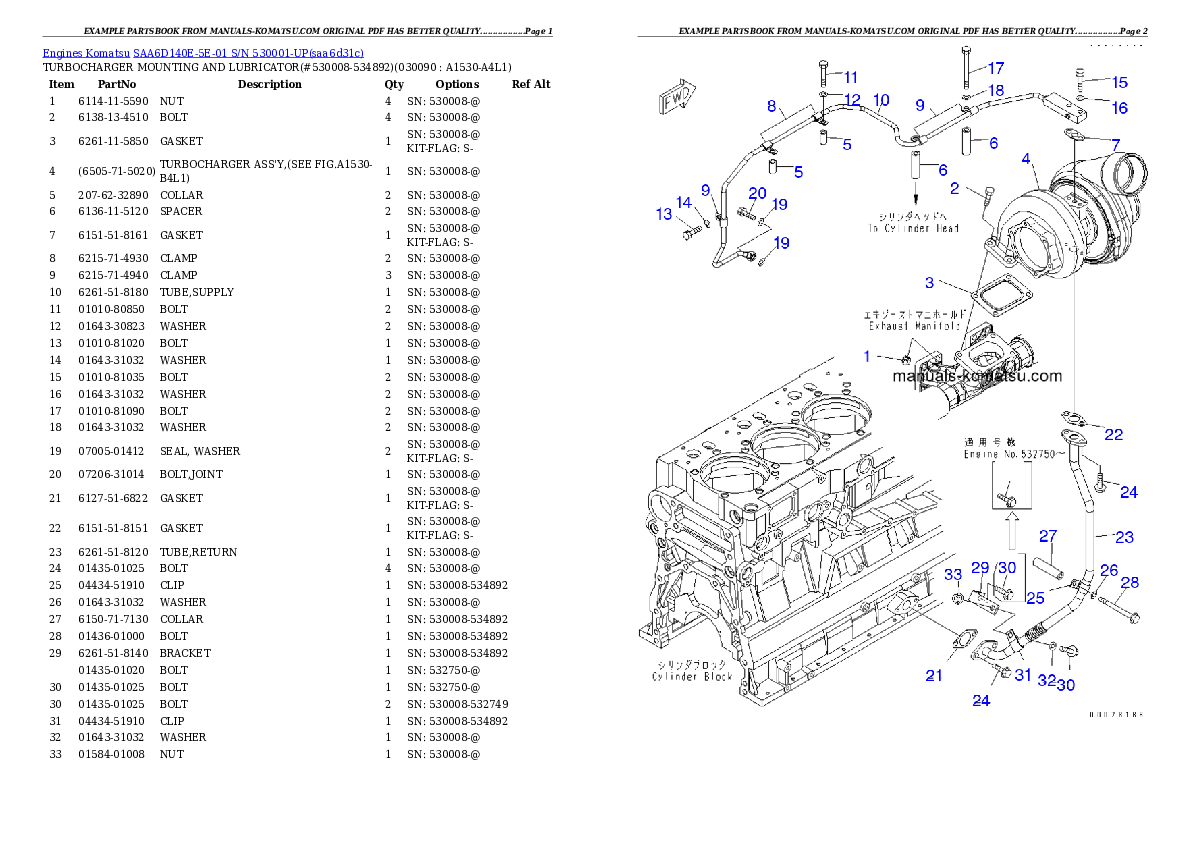 Protected: SAA6D140E-5E-01 S/N 530001-UP Partsbook