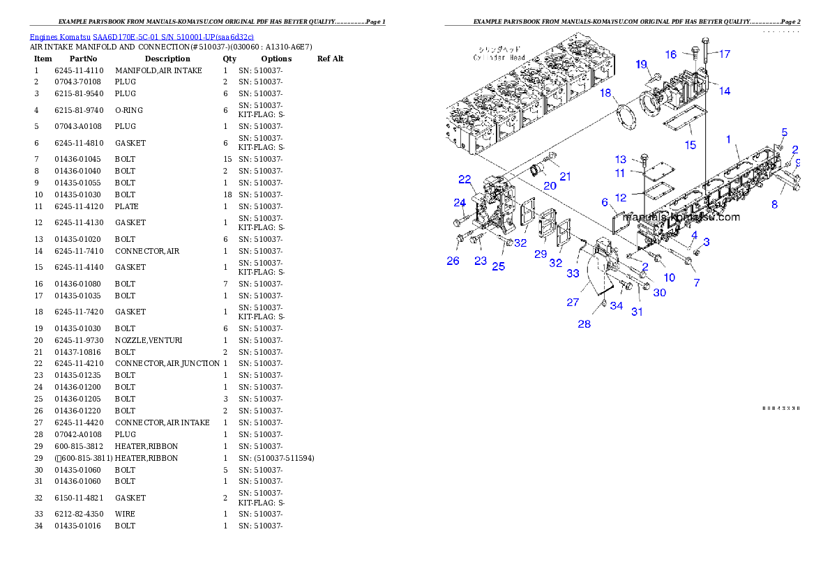 Protected: SAA6D170E-5C-01 S/N 510001-UP Partsbook