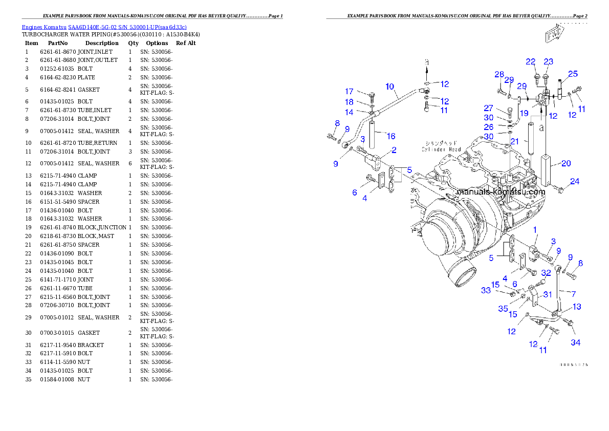 Protected: SAA6D140E-5G-02 S/N 530001-UP Partsbook