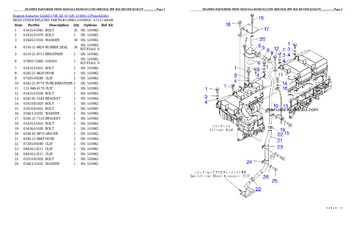 Protected: SAA6D170E-5D-01 S/N 510001-UP Partsbook