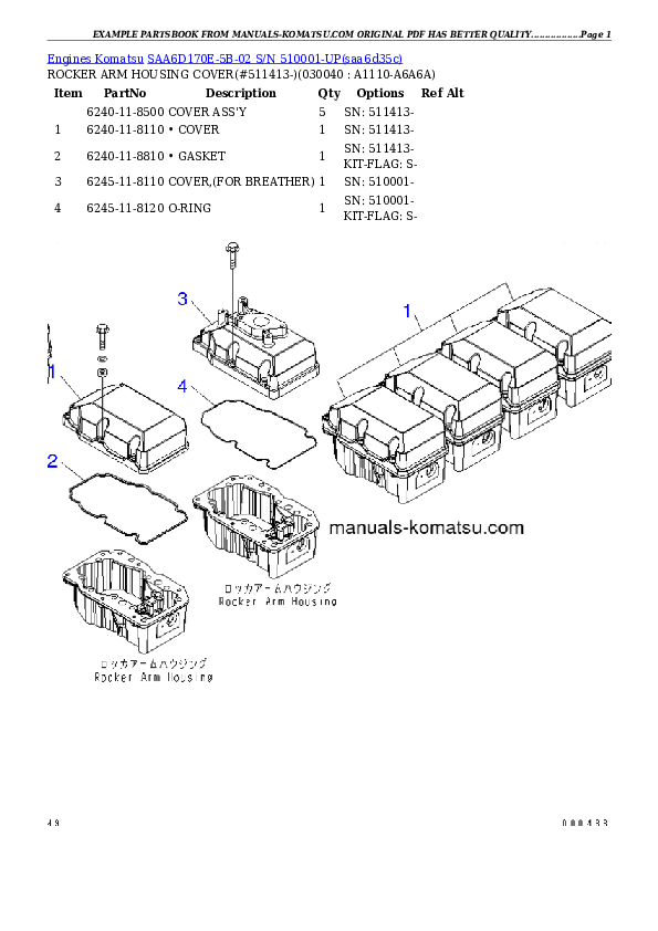 Protected: SAA6D170E-5B-02 S/N 510001-UP Partsbook