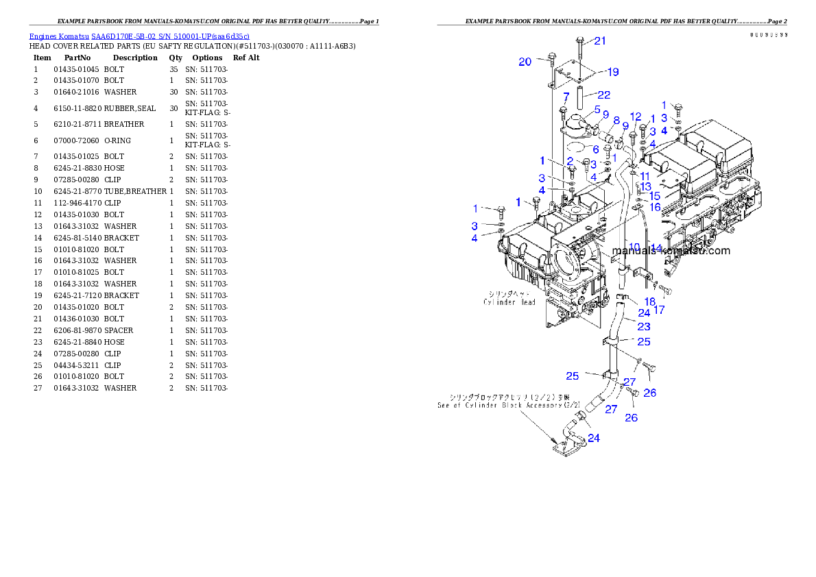 Protected: SAA6D170E-5B-02 S/N 510001-UP Partsbook