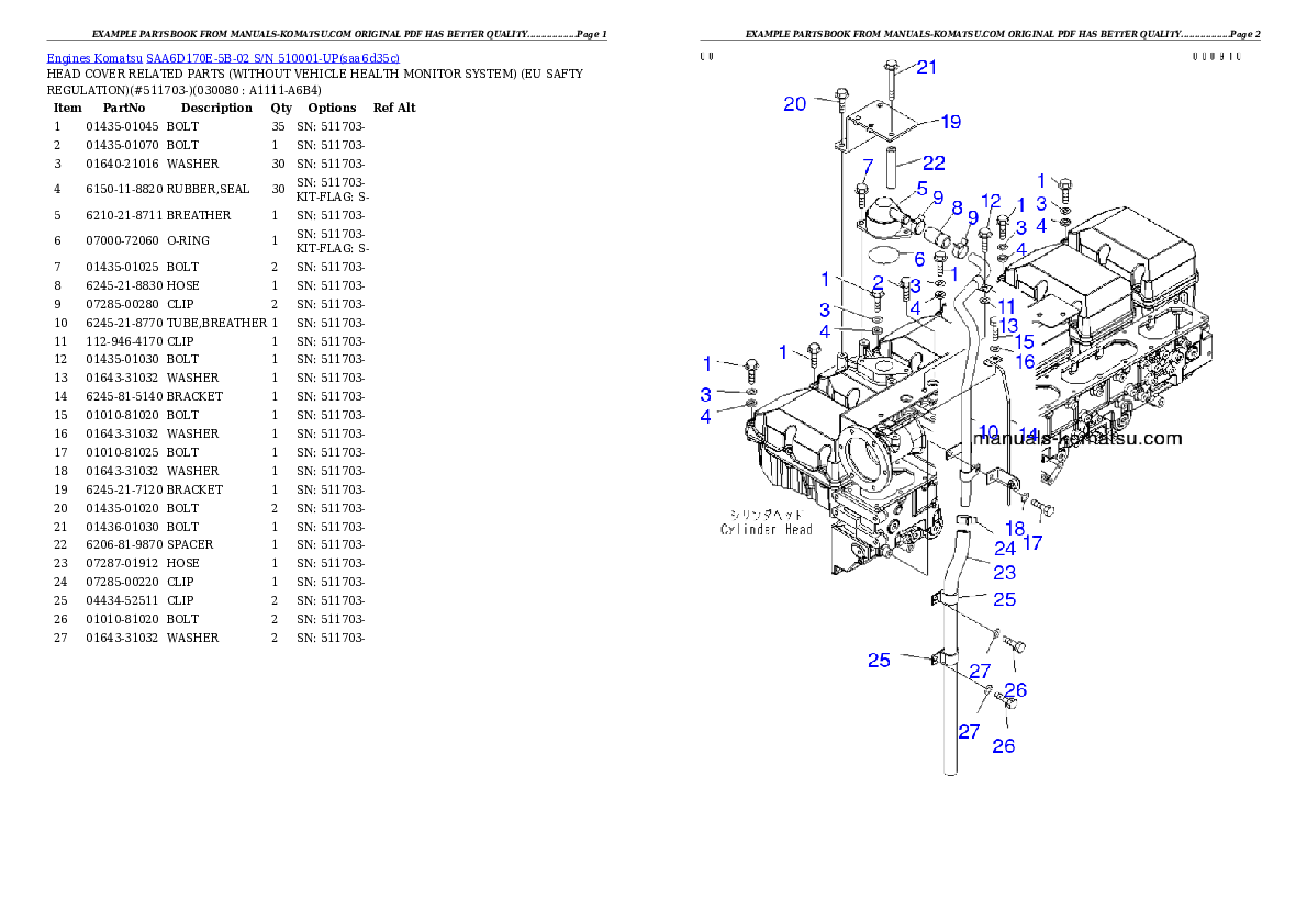 Protected: SAA6D170E-5B-02 S/N 510001-UP Partsbook
