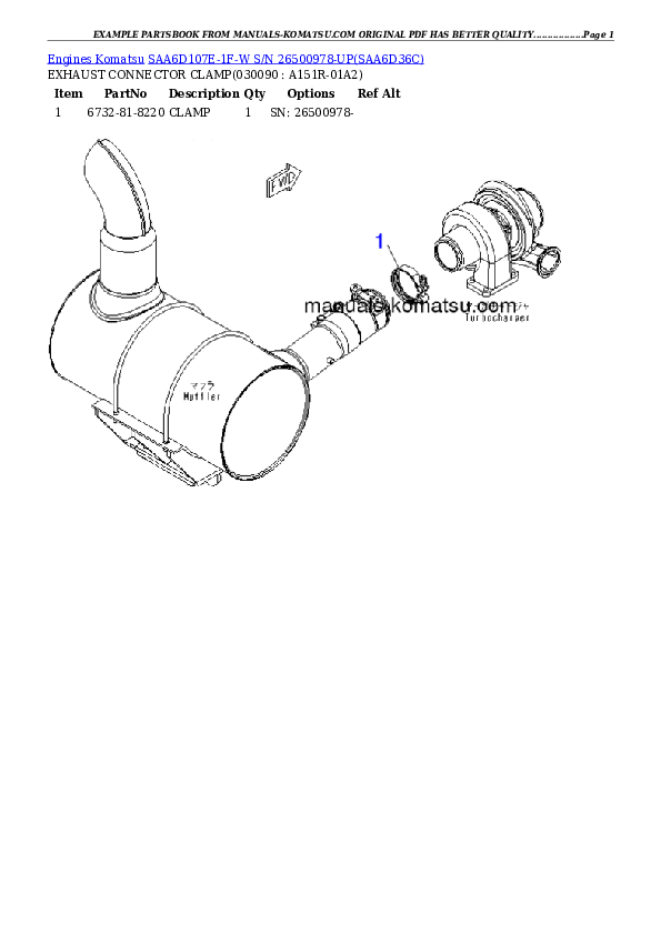Protected: SAA6D107E-1F-W S/N 26500978-UP Partsbook