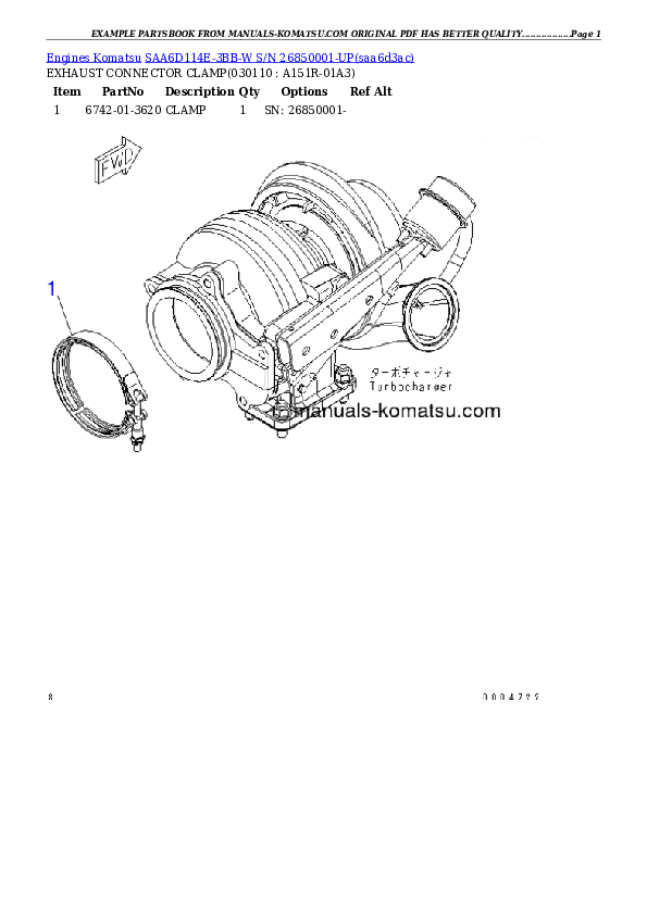 Protected: SAA6D114E-3BB-W S/N 26850001-UP Partsbook