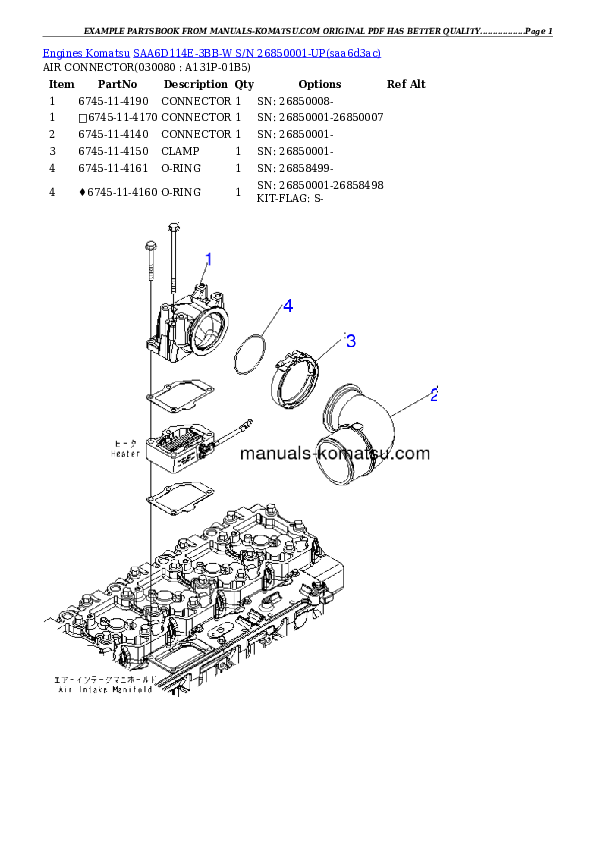 Protected: SAA6D114E-3BB-W S/N 26850001-UP Partsbook