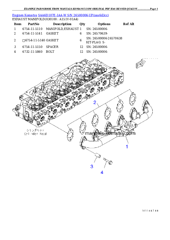 Protected: SAA6D107E-1AA-W S/N 26500006-UP Partsbook