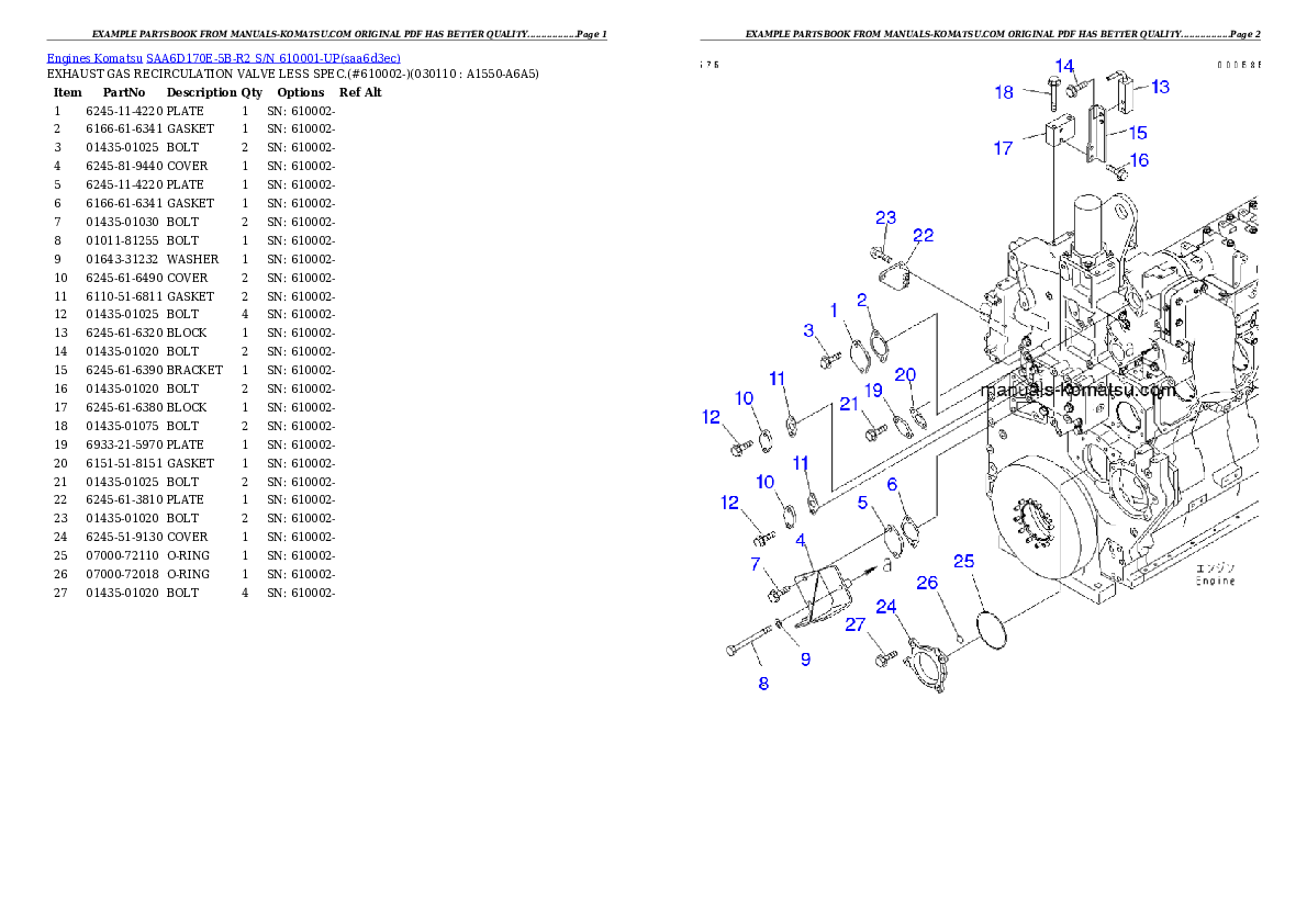 Protected: SAA6D170E-5B-R2 S/N 610001-UP Partsbook